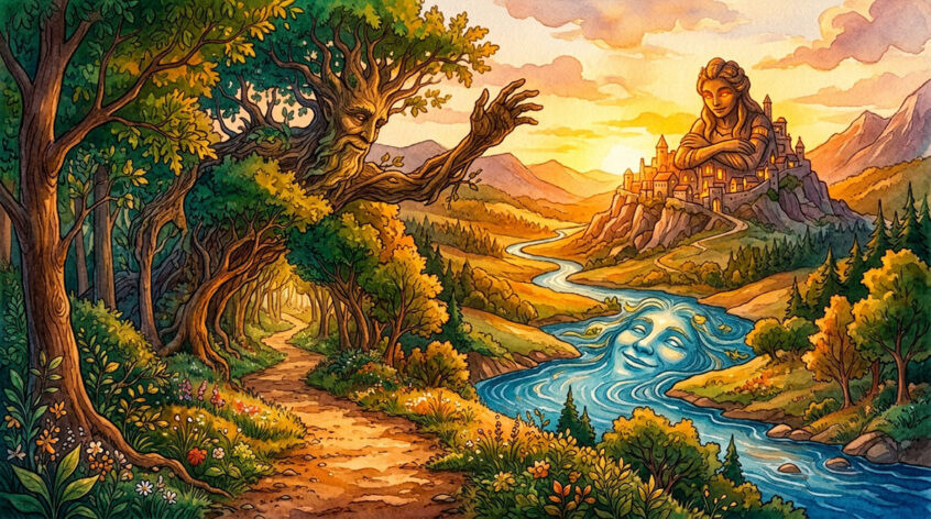 Path Through Richly Detailed Landscape